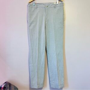 Charleston Khakis Men’s Seersucker Pants Gray 36x32 Chino Cuffed Pleated Summer